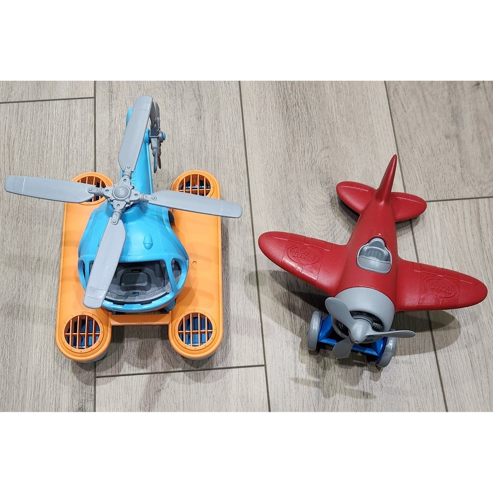 Green Toys Airplane & Seacopter Set Kids Toy 100% Recycled‎ Plastic Made in USA